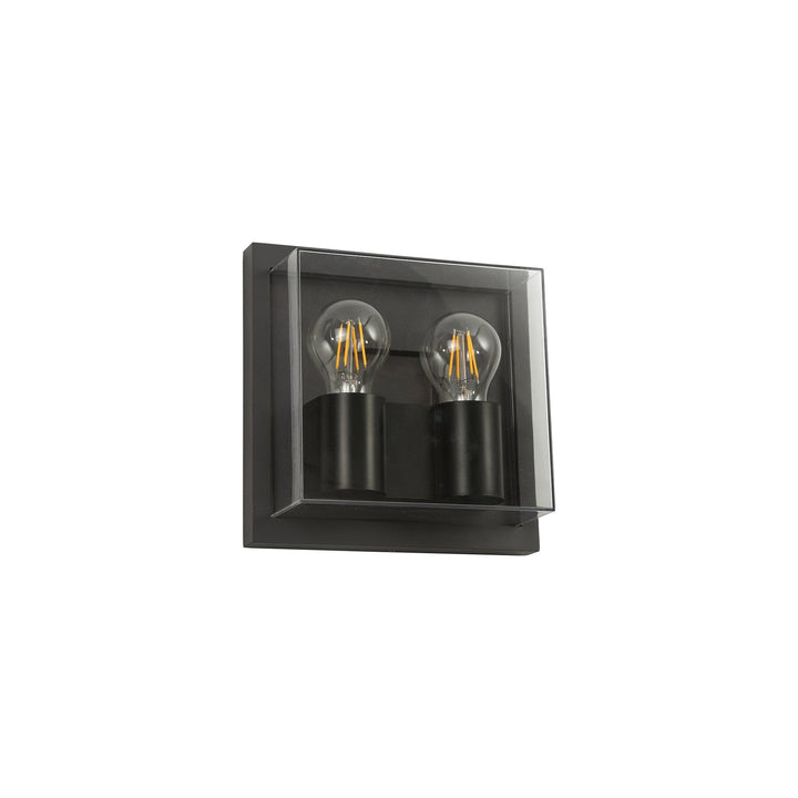 Nelson Lighting NL77839 Abb Outdoor Wall Lamp 2 Light Anthracite/Clear PC