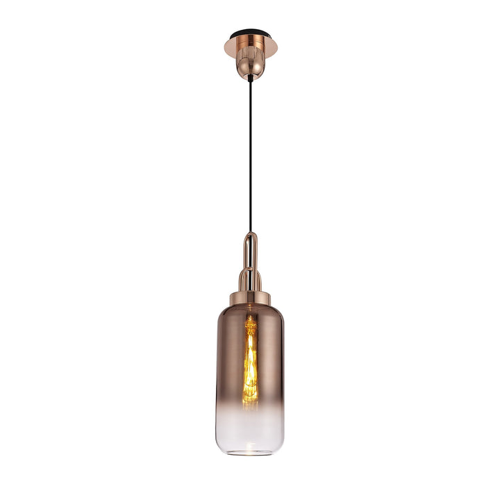 Nelson Lighting NL77959 Acme 16cm Cylinder Glass Copper/Clear