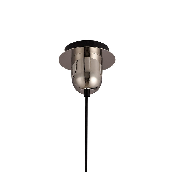 Nelson Lighting NLK00019 Acme 1 Light Pendant With 30cm Globe Glass Polished Nickel/Matt Black/Smoked/Clear