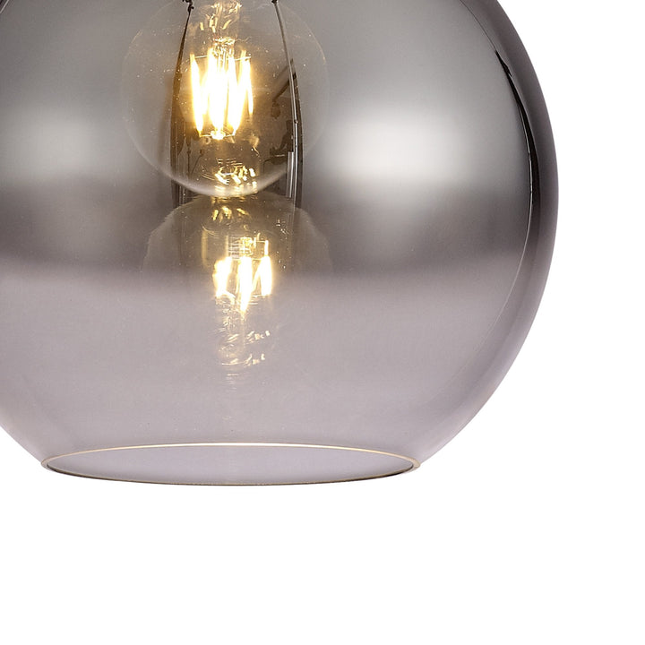 Nelson Lighting NLK00019 Acme 1 Light Pendant With 30cm Globe Glass Polished Nickel/Matt Black/Smoked/Clear