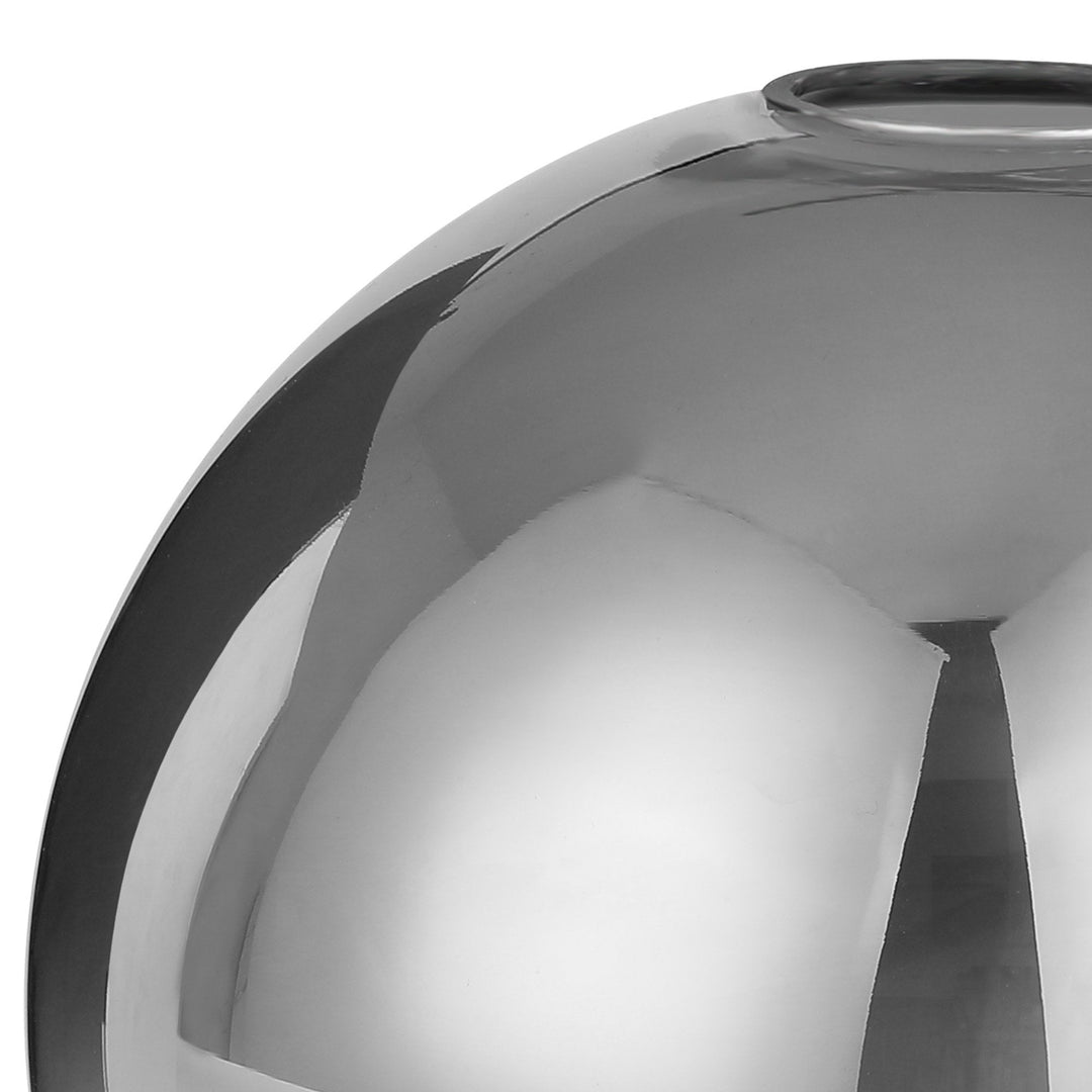 Nelson Lighting NLK00019 Acme 1 Light Pendant With 30cm Globe Glass Polished Nickel/Matt Black/Smoked/Clear