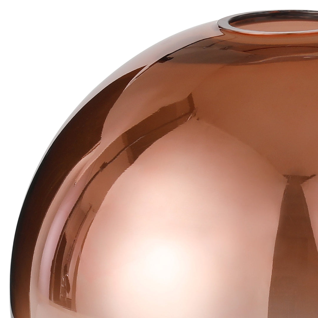 Nelson Lighting NLK00029 Acme 1 Light Pendant With 30cm Globe Glass Copper/Matt Black/Clear