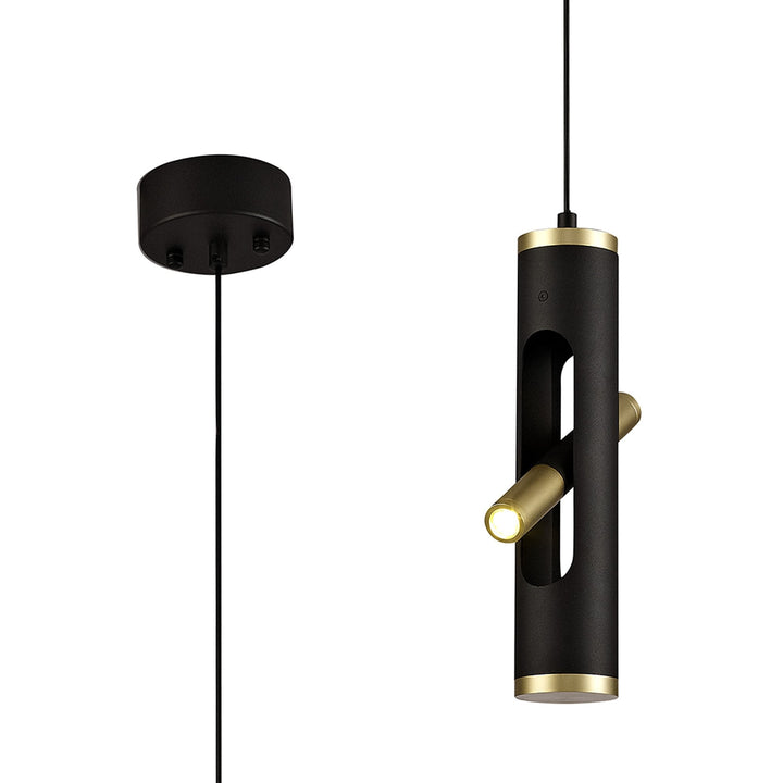 Nelson Lighting NL76699 Acoza Pendant LED Sand Black/Gold