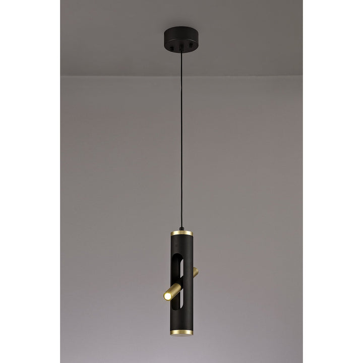 Nelson Lighting NL76699 Acoza Pendant LED Sand Black/Gold