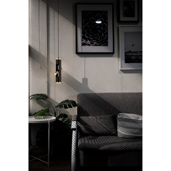 Nelson Lighting NL76749 Acoza Floor Lamp LED Sand Black/Gold