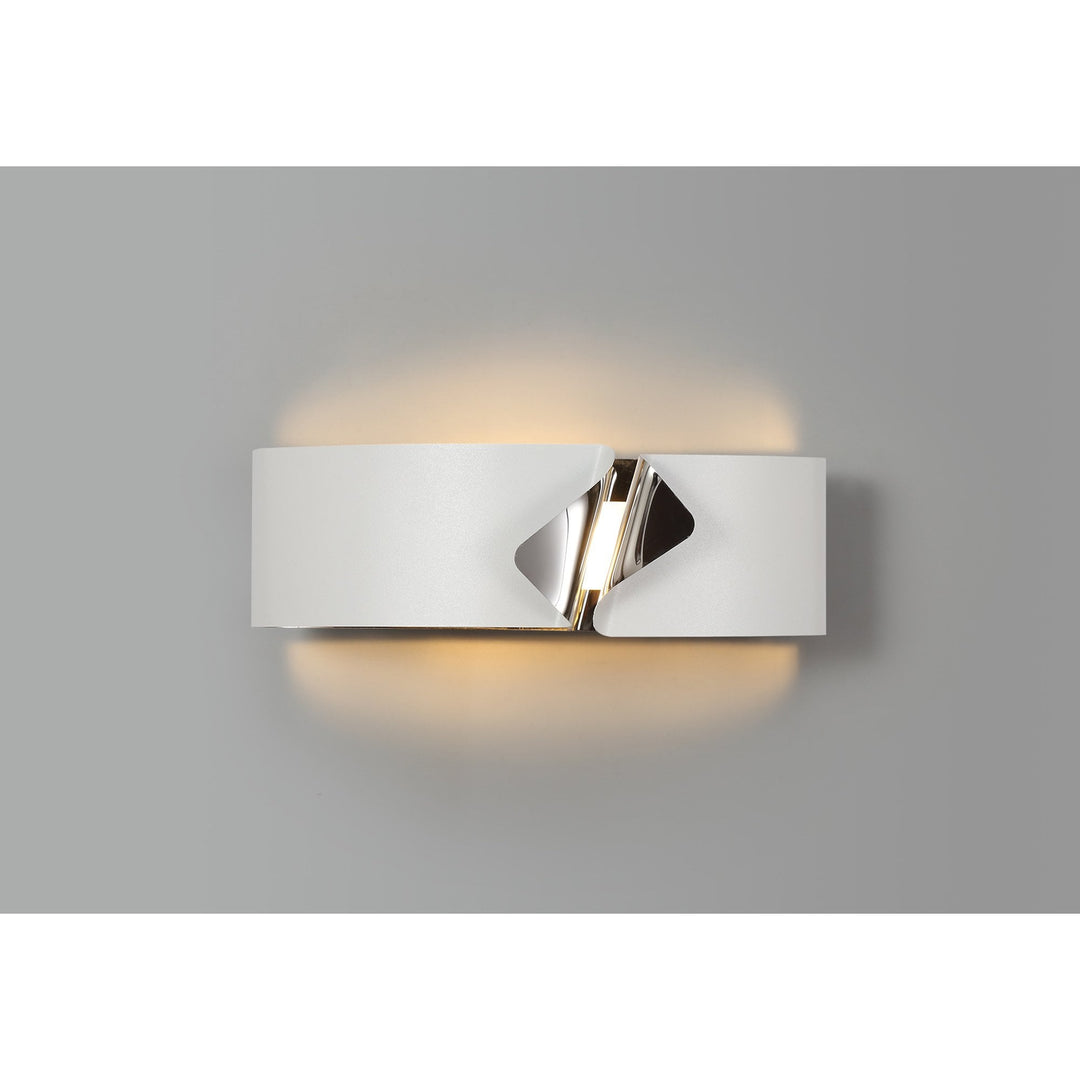 Nelson Lighting NL73689 Alba Wall Lamp LED Sand White/Polished Chrome