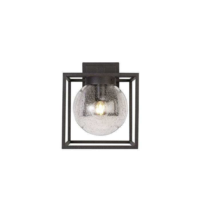 Nelson Lighting NL77819 Ammer Outdoor Down Wall Lamp 1 Light Anthracite/Clear Seeded Glass