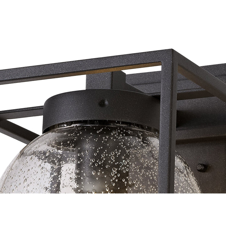 Nelson Lighting NL77819 Ammer Outdoor Down Wall Lamp 1 Light Anthracite/Clear Seeded Glass