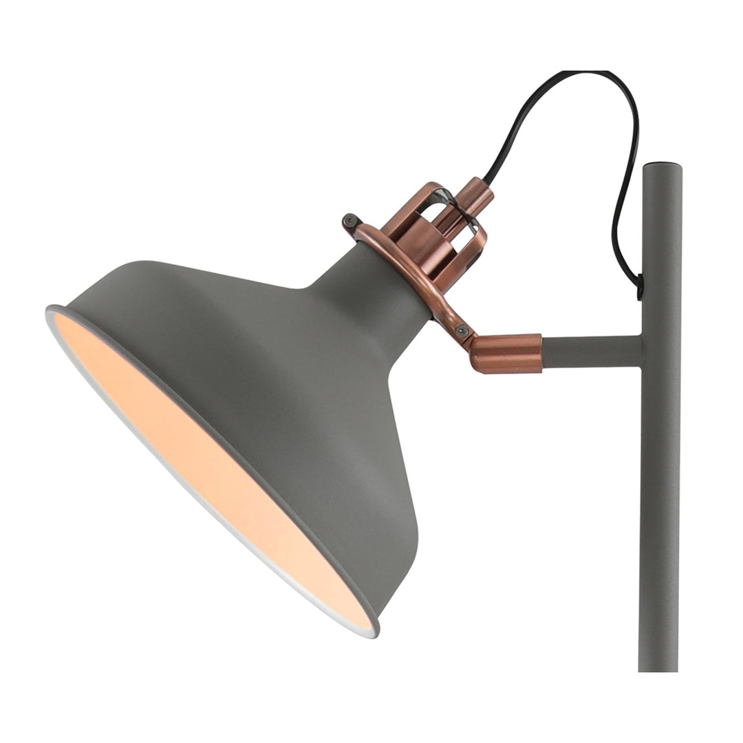 Nelson Lighting NL77209 Barnie Floor Lamp 2 Light Sand Grey/Copper/White