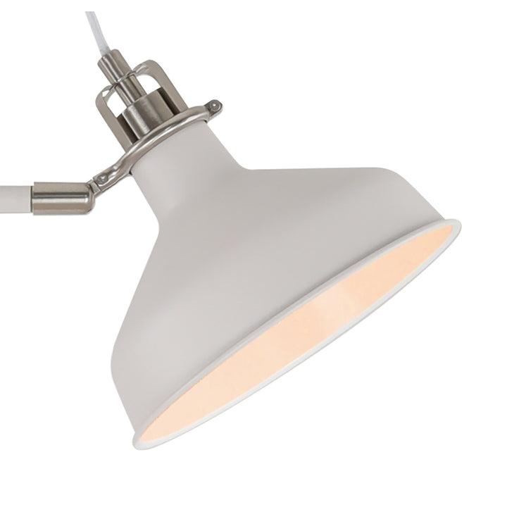 Nelson Lighting NL77219 | Barnie Floor Lamp 2 Light | Sand White/Satin Nickel/White