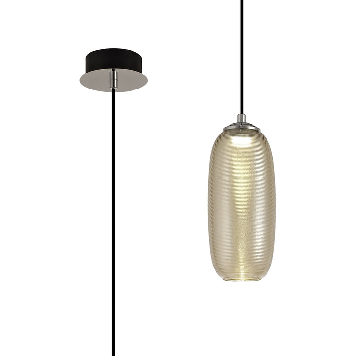 Nelson Lighting NL74369 Barter Pendant LED Champagne/Black