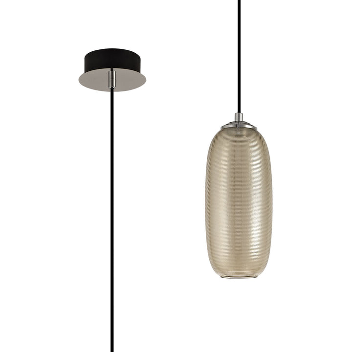 Nelson Lighting NL74369 Barter Pendant LED Champagne/Black