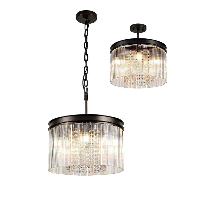 Nelson Lighting NL76759 Baylan Small Round Pendant 5 Light Brown Oxide