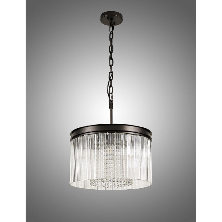 Nelson Lighting NL76759 Baylan Small Round Pendant 5 Light Brown Oxide