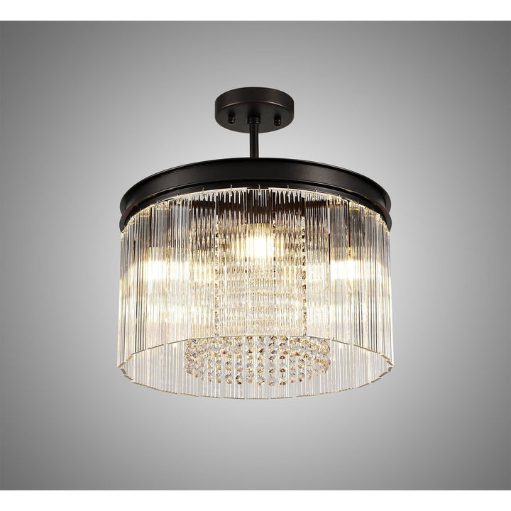 Nelson Lighting NL76759 Baylan Small Round Pendant 5 Light Brown Oxide