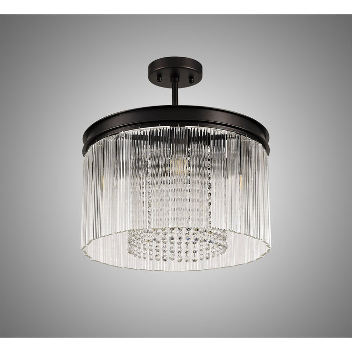 Nelson Lighting NL76759 Baylan Small Round Pendant 5 Light Brown Oxide