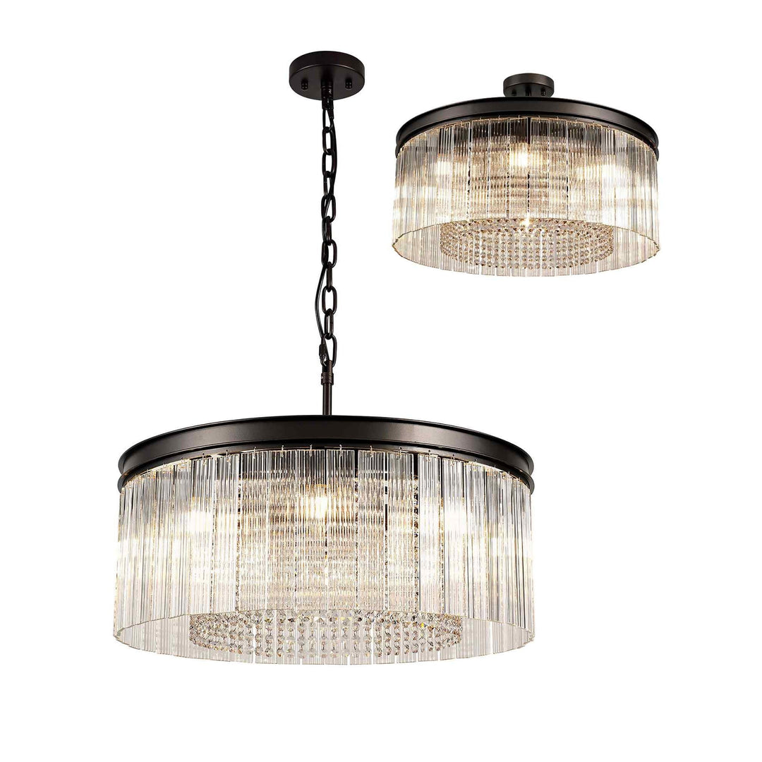 Nelson Lighting NL76769 Baylan Medium Pendant 8 Light Brown Oxide