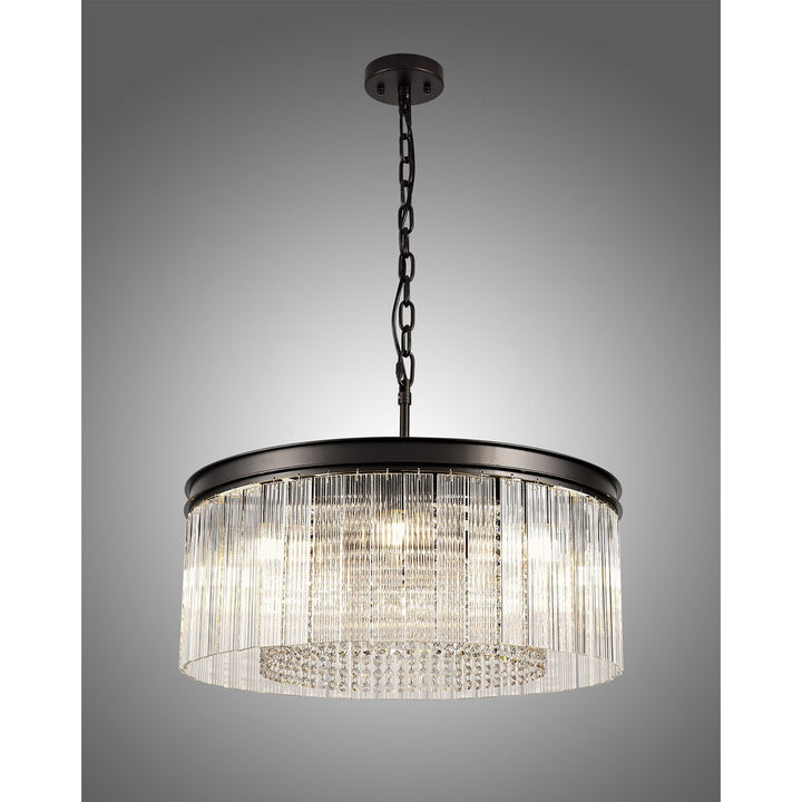 Nelson Lighting NL76769 Baylan Medium Pendant 8 Light Brown Oxide