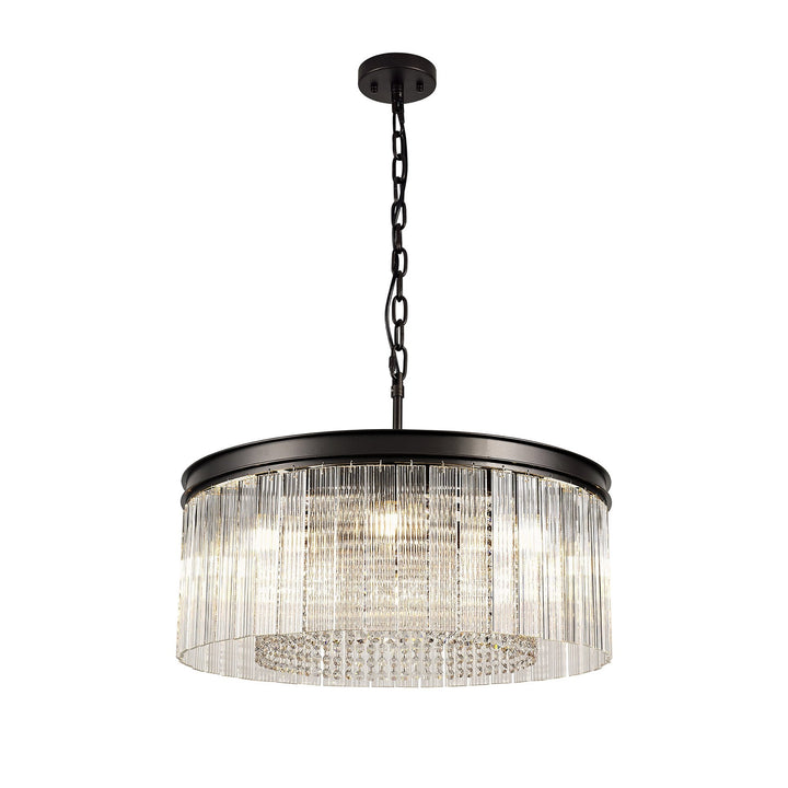 Nelson Lighting NL76769 Baylan Medium Pendant 8 Light Brown Oxide