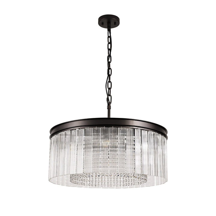 Nelson Lighting NL76769 Baylan Medium Pendant 8 Light Brown Oxide