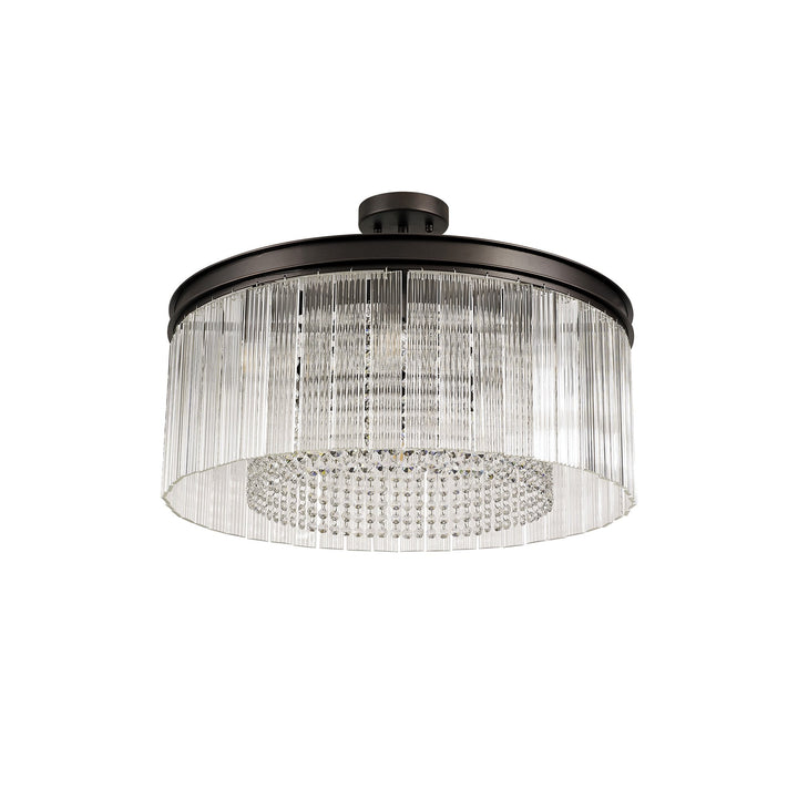 Nelson Lighting NL76769 Baylan Medium Pendant 8 Light Brown Oxide