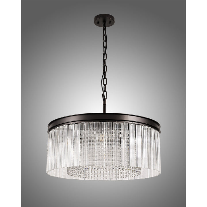 Nelson Lighting NL76769 Baylan Medium Pendant 8 Light Brown Oxide