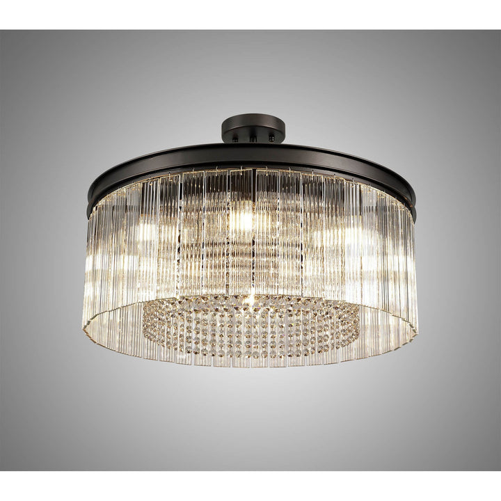 Nelson Lighting NL76769 Baylan Medium Pendant 8 Light Brown Oxide