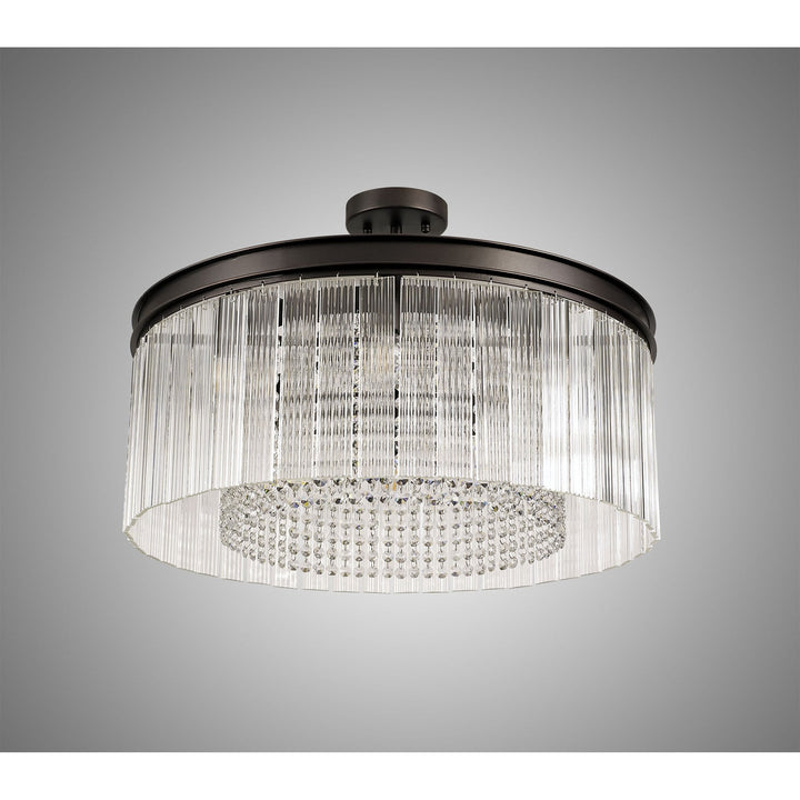 Nelson Lighting NL76769 Baylan Medium Pendant 8 Light Brown Oxide