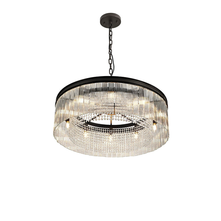 Nelson Lighting NL76779 Baylan Large Round Pendant 10 Light Brown Oxide