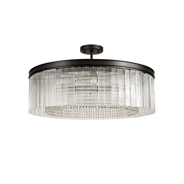 Nelson Lighting NL76779 Baylan Large Round Pendant 10 Light Brown Oxide