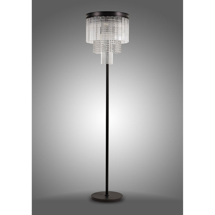 Nelson Lighting NL76829 Baylan Floor Lamp 9 Light Brown Oxide