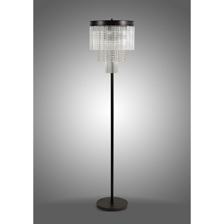 Nelson Lighting NL76829 Baylan Floor Lamp 9 Light Brown Oxide