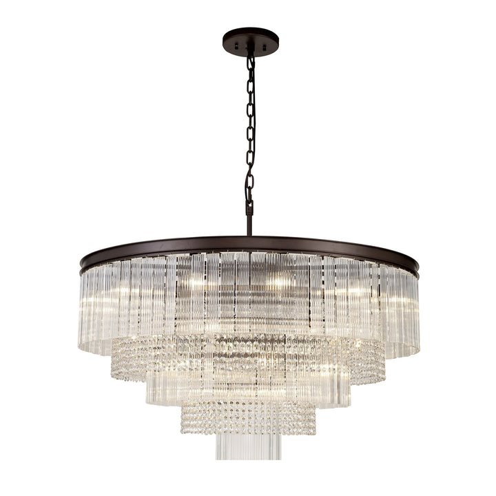 Nelson Lighting NL83269 Baylan 27 Light Large 3 Tier Round Pendant Brown Oxide