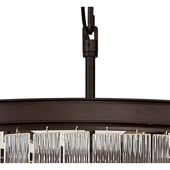 Nelson Lighting NL83269 Baylan 27 Light Large 3 Tier Round Pendant Brown Oxide