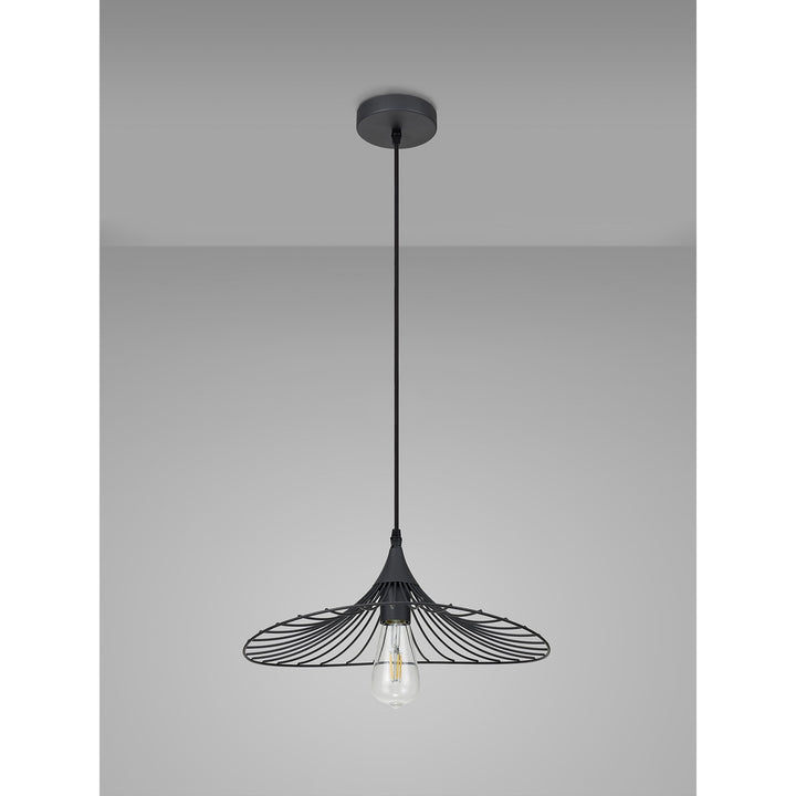 Nelson Lighting NL83809 Belgium Shallow Pendant Graphite