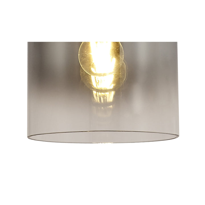 Nelson Lighting NL75899 Blade Single Pendant 1 Light Adjustable Black/Smoke Fade Glass