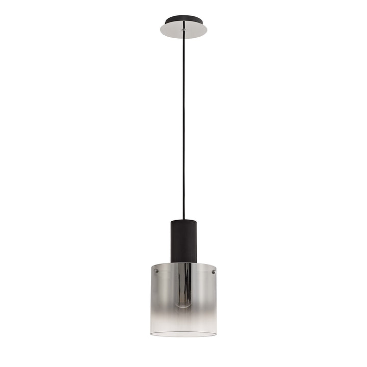 Nelson Lighting NL75899 Blade Single Pendant 1 Light Adjustable Black/Smoke Fade Glass