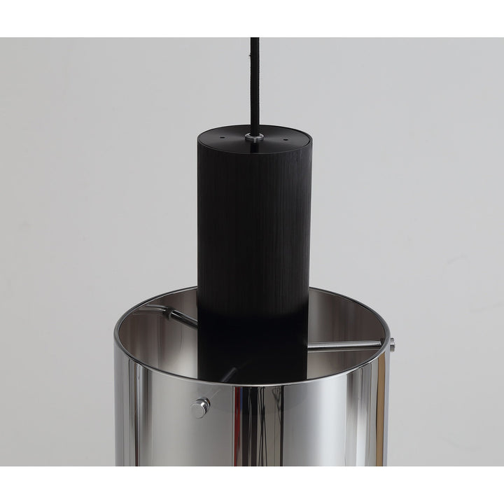 Nelson Lighting NL75909 Blade Linear Pendant 3 Light Adjustable Black/Smoke Fade Glass