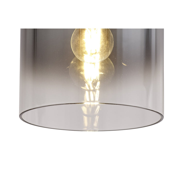 Nelson Lighting NL75929 Blade Round Ceiling Flush 1 Light Flush Fitting Black/Smoke Fade Glass
