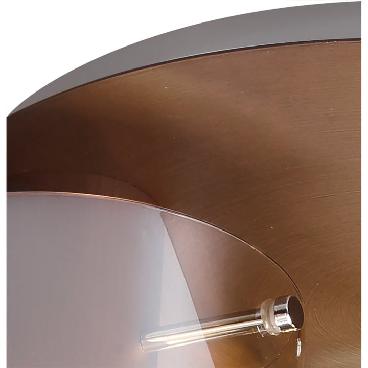 Nelson Lighting NL82659 Blade Round Ceiling Flush 3 Light Mocha/Amber Glass