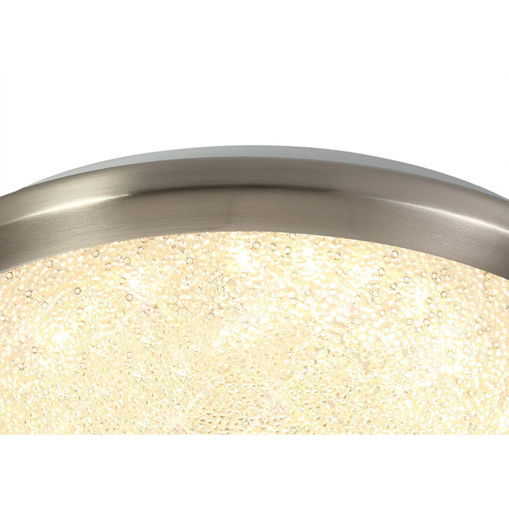 Nelson Lighting NL77509 Blat Bathroom Ceiling Light LED Satin Nickel/Crystaline