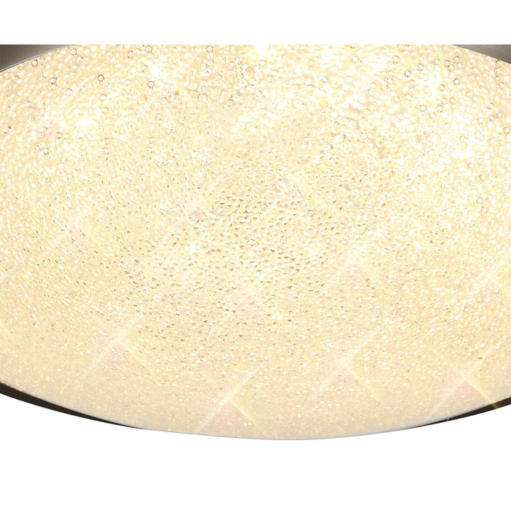 Nelson Lighting NL77509 Blat Bathroom Ceiling Light LED Satin Nickel/Crystaline