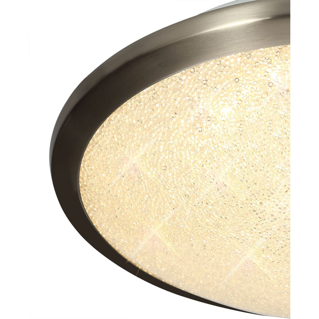 Nelson Lighting NL77509 Blat Bathroom Ceiling Light LED Satin Nickel/Crystaline