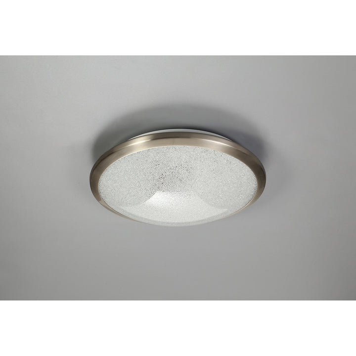 Nelson Lighting NL77509 Blat Bathroom Ceiling Light LED Satin Nickel/Crystaline