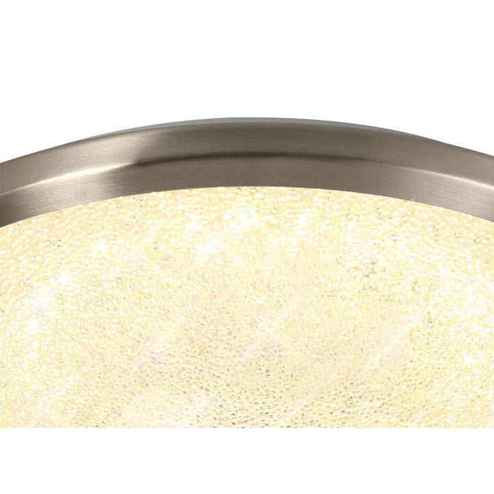 Nelson Lighting NL77519 Blat Bathroom Ceiling Light LED Satin Nickel/Crystaline