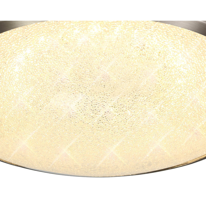 Nelson Lighting NL77519 Blat Bathroom Ceiling Light LED Satin Nickel/Crystaline