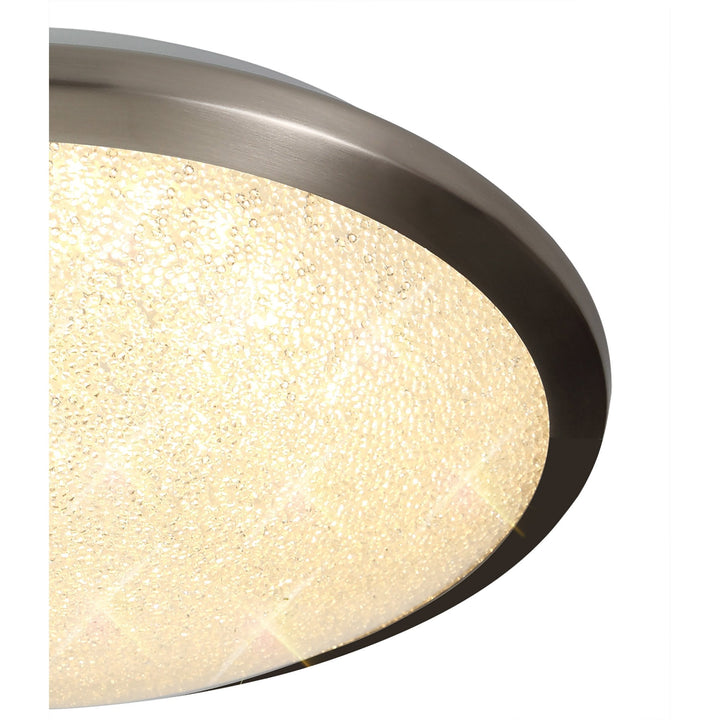 Nelson Lighting NL77519 Blat Bathroom Ceiling Light LED Satin Nickel/Crystaline