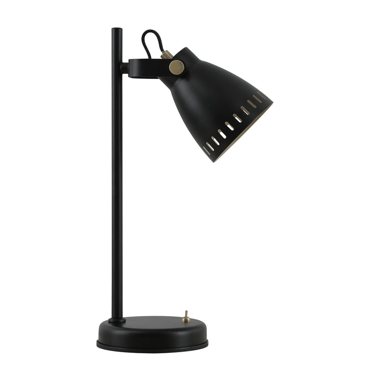 Nelson Lighting NL77239 Bojam Adjustable Table Lamp 1 Light Matt Black/Antique Brass/Khaki