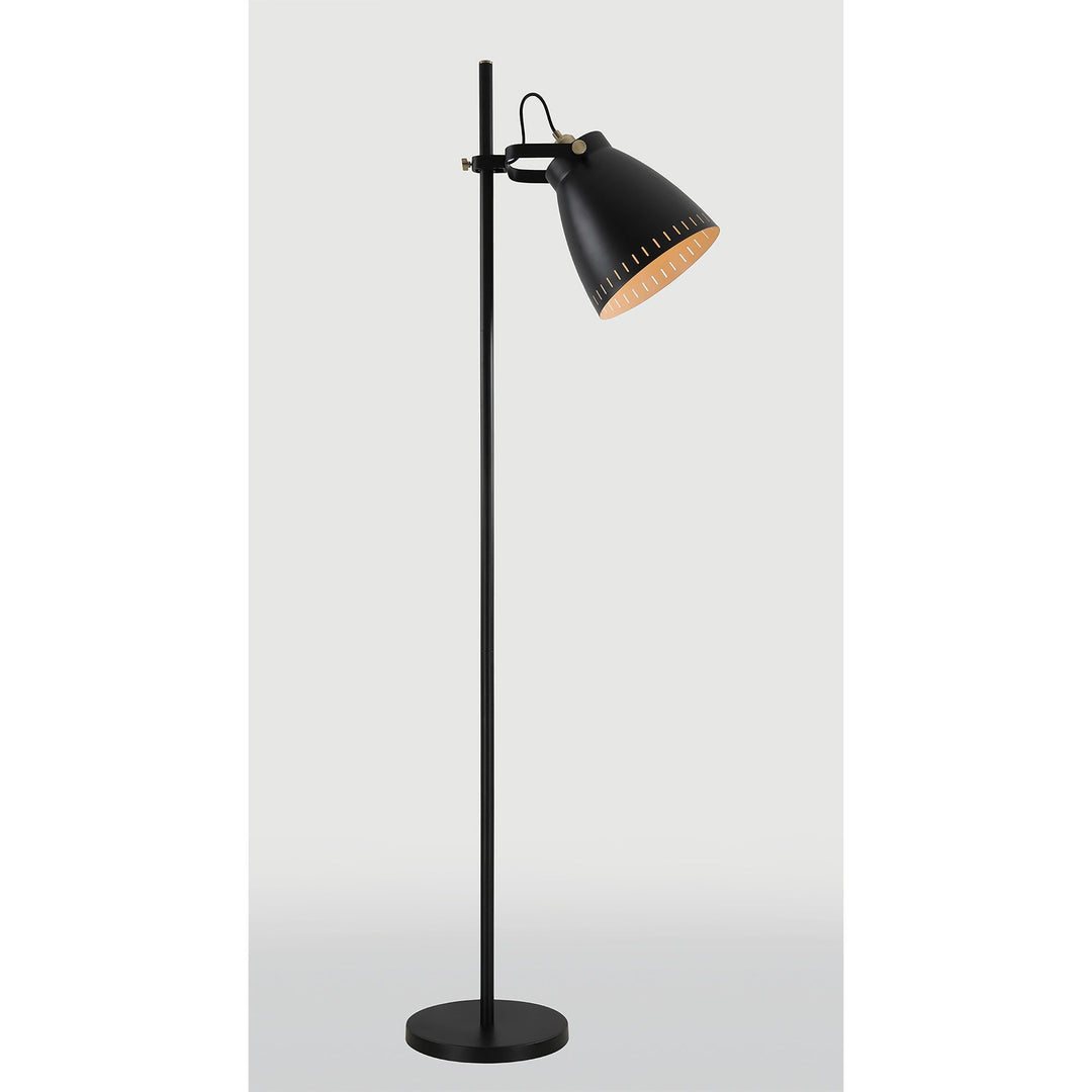 Nelson Lighting NL77249 Bojam Adjustable Floor Lamp 1 Light Matt Black/Antique Brass/Khaki