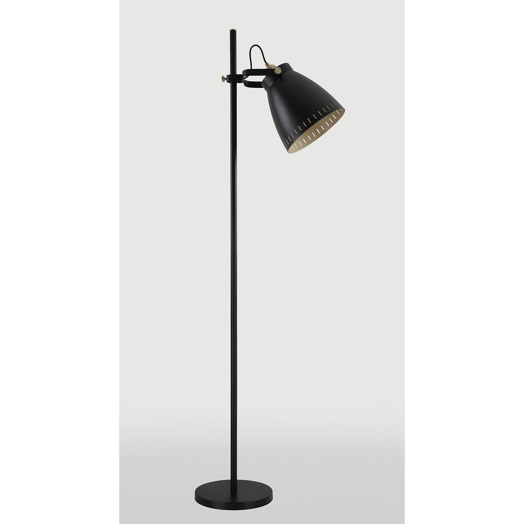 Nelson Lighting NL77249 Bojam Adjustable Floor Lamp 1 Light Matt Black/Antique Brass/Khaki